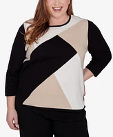 Alfred Dunner Plus Classic Colorblock Beaded Top