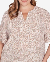 Ruby Rd. Plus Size Printed Rayon Gauze Top