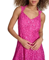 kensie Women's Lace A-Line Dress