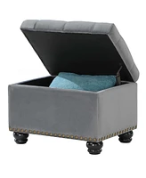 Convenience Concepts 24" Velvet 5th Avenue Storage Ottoman