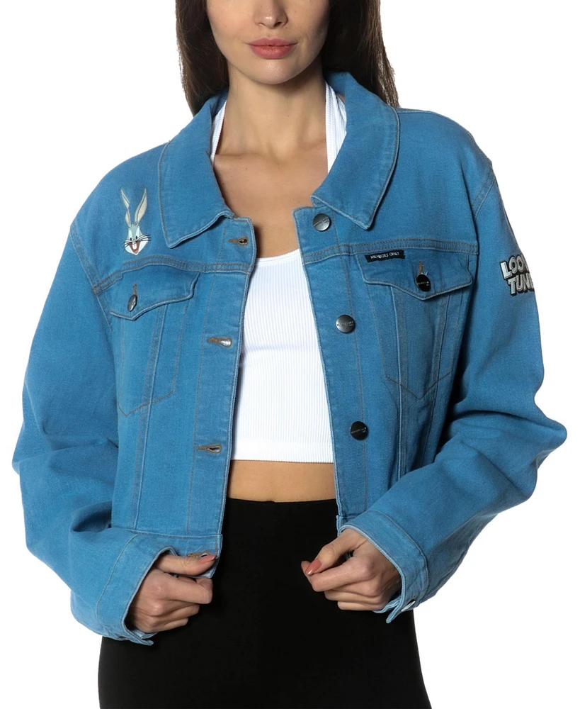 Members Only Women's Looney Tunes Bugs Bunny Denim Jacket