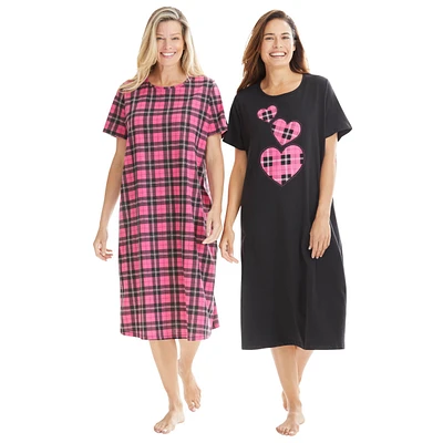 Dreams & Co. Plus 2-Pack Long Sleepshirts