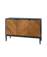 Hulala Home Baez Modern Storage Cabinet with Herringbone Patterns