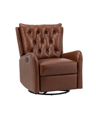Hulala Home Angus Transitional Wooden Upholstery Recliner with Button-tufted Design
