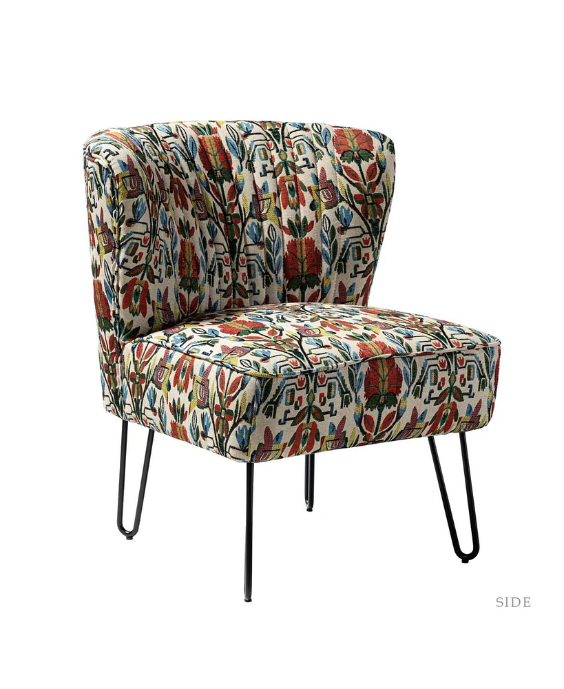 Sakari Contemporary and Classic Accent Chair with Floral Pattern