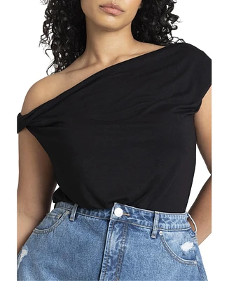 Eloquii Plus Asym Twist Sleeve Top