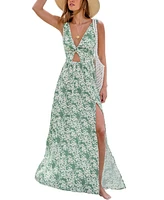 Cupshe Women's Ditsy Floral Cutout Maxi Beach Dress