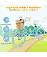 Costway 18" Kid's Bike with Training Wheels Adjustable Handlebar Seat Handbrake