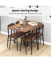 Costway 5-Piece Dining Table Set for 4 Modern Kitchen Dining Room Furniture Set