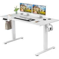 Streamdale Furniture Electric Height Adjustable Standing Desk, Sit To Stand Ergonomic Computer Desk, White