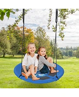 Costway 40'' Flying Saucer Tree Swing Indoor Outdoor Play Set for Kids Blue Whale