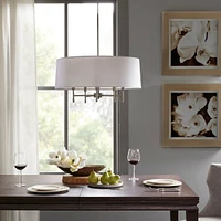 Streamdale Furniture Presidio 5-Light White Drum Shade Chandelier