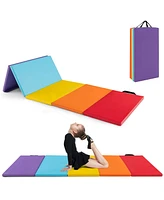 Costway 5-Panel Folding Gymnastics Thick Mat 6.6' x 2.5' Tumbling Mat for Kids