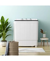 Portable Washing Machine 17.6 lbs Twin Tub Laundry Washer with Drain Pump