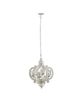 6-Light Farmhouse Wood Chandelier