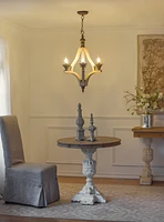 Adjustable Light Wood Chandelier - Bulb Not Included