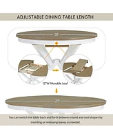 Simplie Fun Retro 5-Piece Dining Set with Extendable Table & 4 Chairs