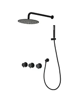 Streamdale Furniture Contemporary Matte Black Wall Mounted Bathroom Shower Set