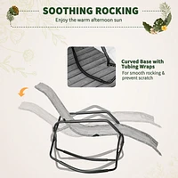 Gray Foldable Rocking Sun Lounger