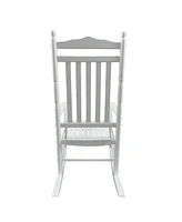 Simplie Fun Balcony Porch Adult Rocking Chair - White