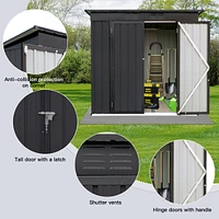 Metal Garden Sheds 4FTx6FT Outdoor Storage Sheds Black