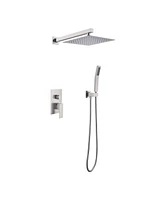 Simplie Fun 10 Inch Shower Head Bathroom Luxury Rain Mixer Shower Complete Combo Set Wall Mounted