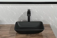13" Matte Black Vessel Sink Set with Faucet & Drain