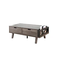 Simplie Fun Coffee Table Distressed Grey Black