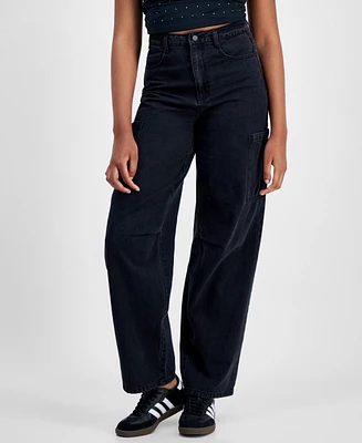 Tinseltown Juniors' Baggy Wide-Leg Cargo Jeans