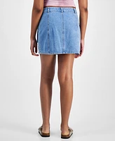 Tinseltown Juniors' Cotton Denim Cargo Miniskirt