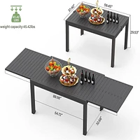 Expandable Metal Patio Table for 6-8 People