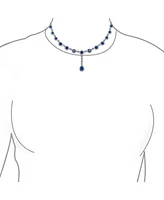 Bling Jewelry Royal Blue Cubic Zirconia Cz Necklace And Earrings Set