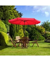 10Ft 8 Rib Outdoor Patio Umbrella Market Valance Crank Tilt Garden Backyard