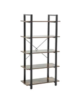 Simplie Fun Vintage Industrial 5-Shelf Bookcase