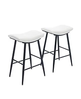 Simplie Fun Armless Pu Leather Bar Stools Set Of 2