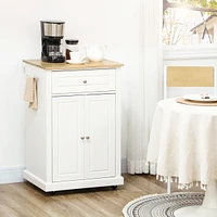 Kitchen Island Cart with Drawer, Shelf, and Towel Racks