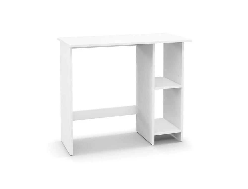 Slickblue Small Computer Desk with Storage and Adjustable Shelf-White