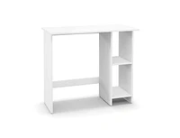 Slickblue Small Computer Desk with Storage and Adjustable Shelf-White