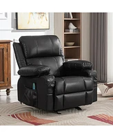 Streamdale Furniture Oversized Rocking Recliner with Cup Holders, Massage & Heat