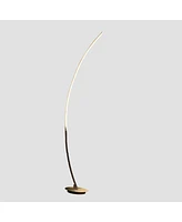 Streamdale Furniture 62.25-Inch Bradie Brushed Nickel Led Arc Tube Floor Lamp