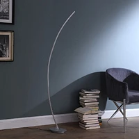 Streamdale Furniture 62.25-Inch Bradie Brushed Nickel Led Arc Tube Floor Lamp