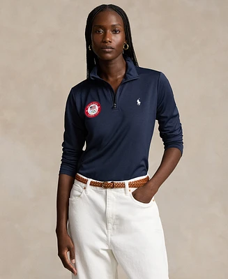 Polo Ralph Lauren Women's Team Usa Micro-Dot Mesh Quarter-Zip