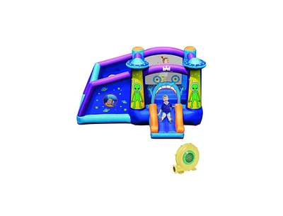 Slickblue Inflatable Alien Style Kids Bouncy Castle with 480W Air Blower