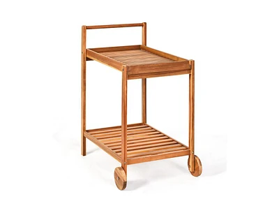 Slickblue 2-Tier Rolling Kitchen Island Serving Cart with Legs and Handle