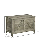 Farmhouse Storage Chest with Safety Hinge, Gray