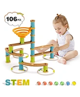 Slickblue Wicker Build Run Toy with Marbles for Kids Over 4