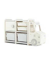 Slickblue Toddler Truck Storage Organizer with Plastic Bins