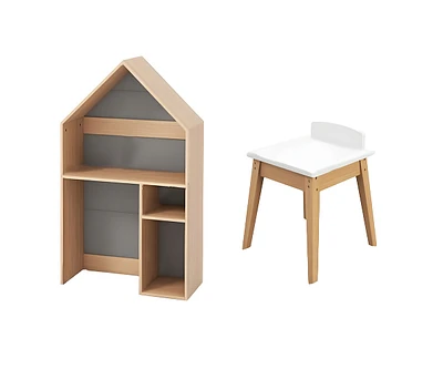 Slickblue 2-in-1 Kids House-Shaped Table and Chair Set