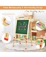 Slickblue Kids Art Easel with Paper Roll Double-Sided Regulable Drawing Easel Plank