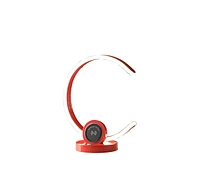 13.25" In Modern C Shape Led with Usb/Wireless Charger Port And Touch Dimmer Bright Red Table Lamp